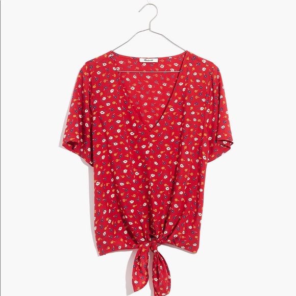 Novel Tie-Front Top in Prairie Posies - Picture 2 of 4